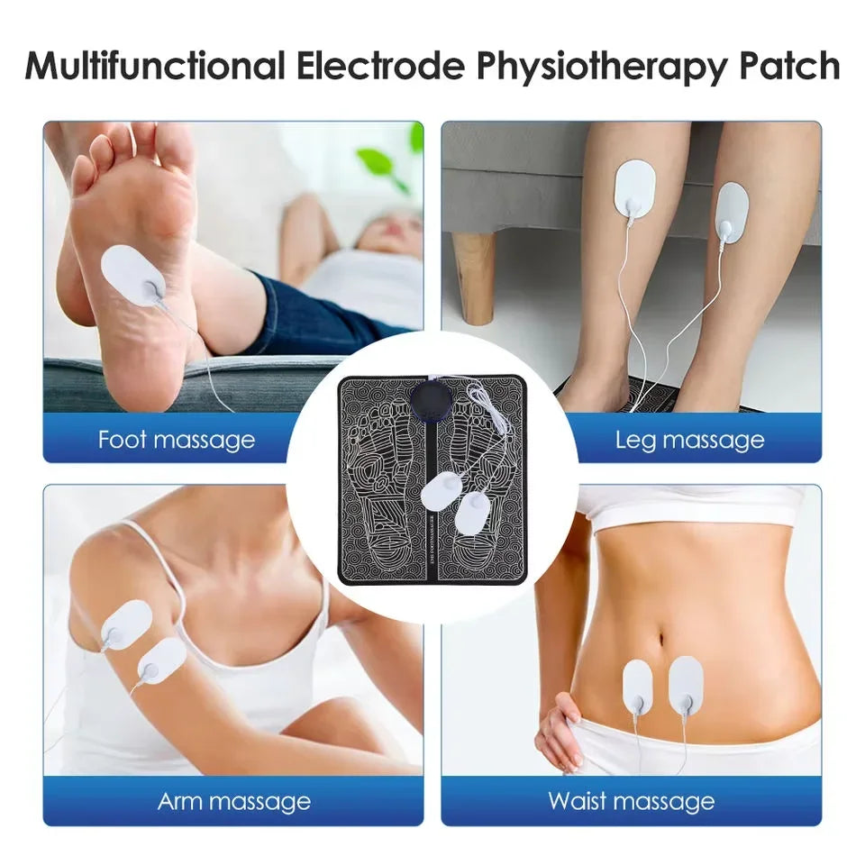 Electric Foot Massager Pad - Muscle Relaxation & Massage Trainer for Home, Fitness, Outdoor Sports & Family Use