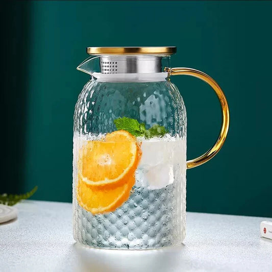Heat Resistant Glass Pitcher - 1.2L-2L Explosion-Proof Juice Jug Water Kettle & Clear Teapot Container