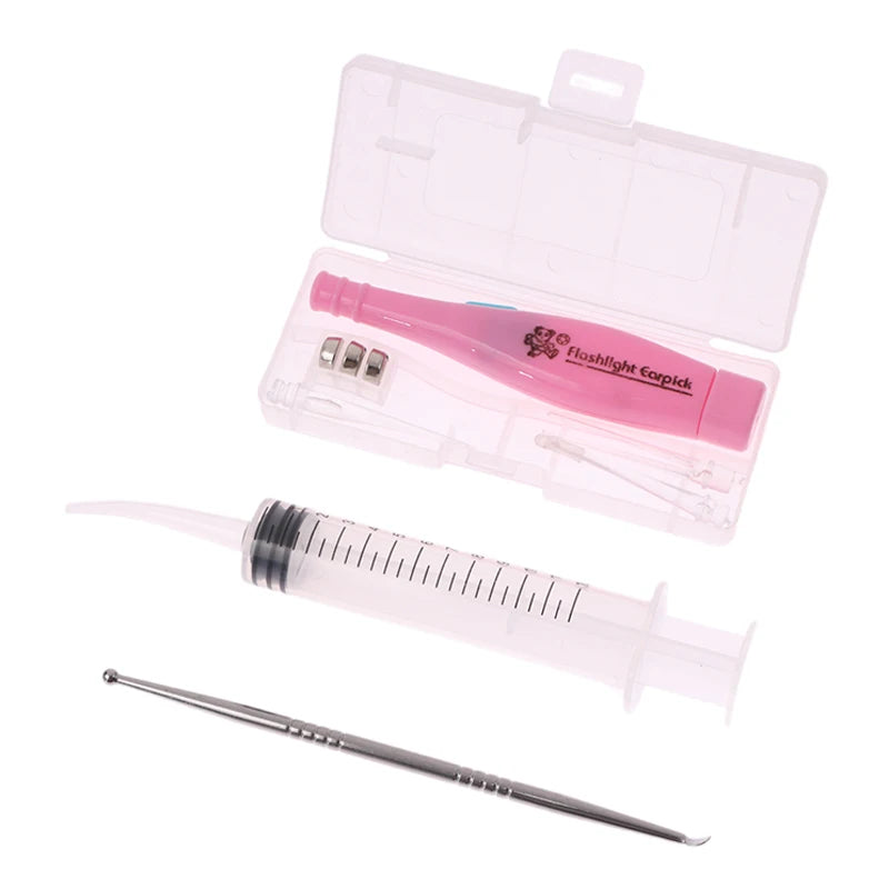 LED Tonsil Stone and Earwax Remover Tool – Stainless Steel Ear Pick Set with Tips and Irrigation Syringe for Ear Care