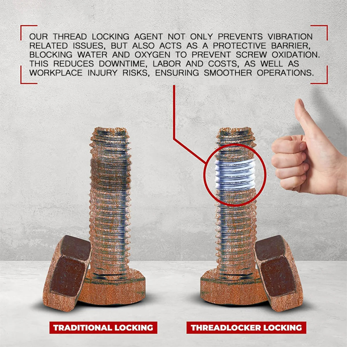 Threadlocker 243/271 Adhesive Sealant - Blue Medium-to-High Strength, Oil & Heat Resistant