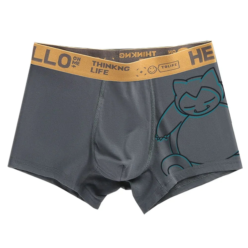 Pokemon Anime Men's Boxer Briefs — Charmander, Charizard, Bulbasaur, Gengar & Pikachu Antibacterial Underwear Shorts Gift