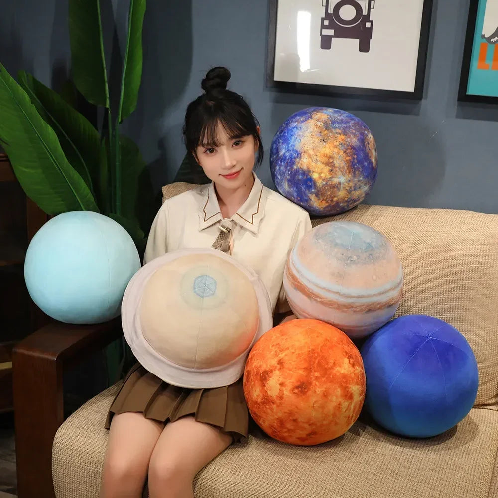 Simulation Solar System Planet Plush Toys – Earth, Moon, Sun & Mars Soft Sphere Pillows (17cm/27cm) Room Decor & Birthday Gifts