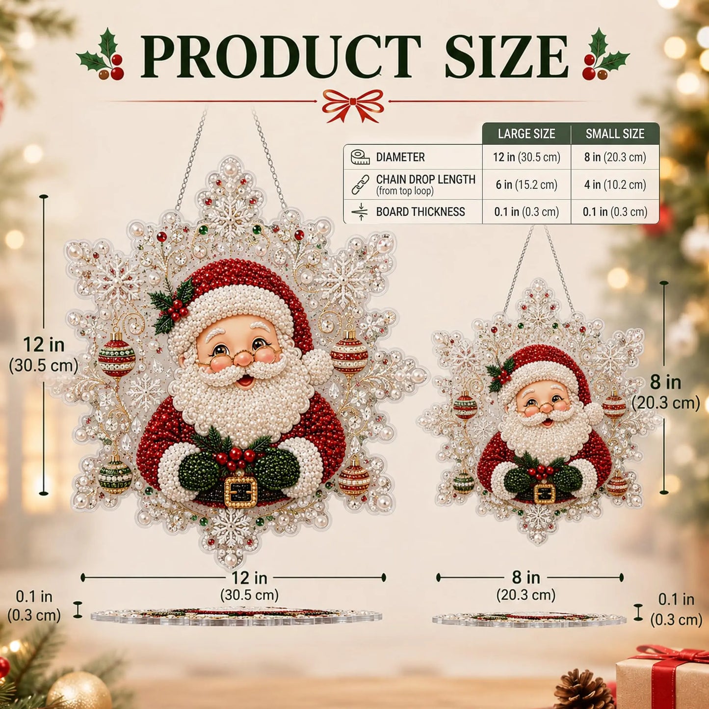 Santa Claus Pearl Diamond Painting Kit - DIY Christmas Hanging Craft & Wall Decor