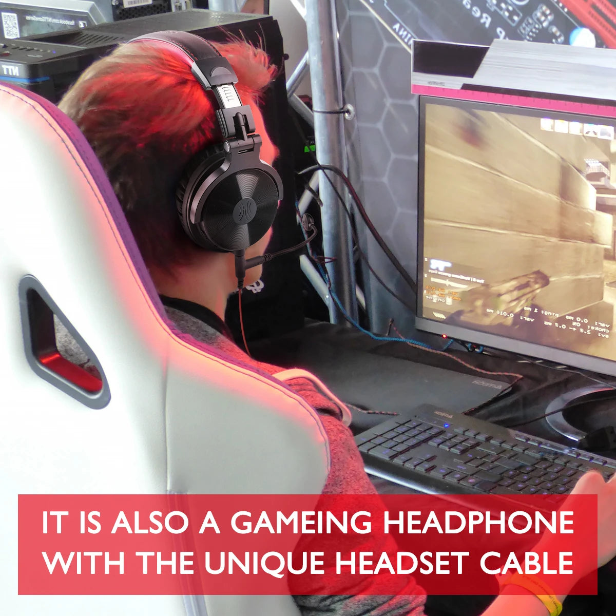 OneOdio 2-in-1 Wireless & Wired Headset – 110H Bluetooth 5.2 Gaming Headphones with Mic for PC, PS4, Skype, Type-C