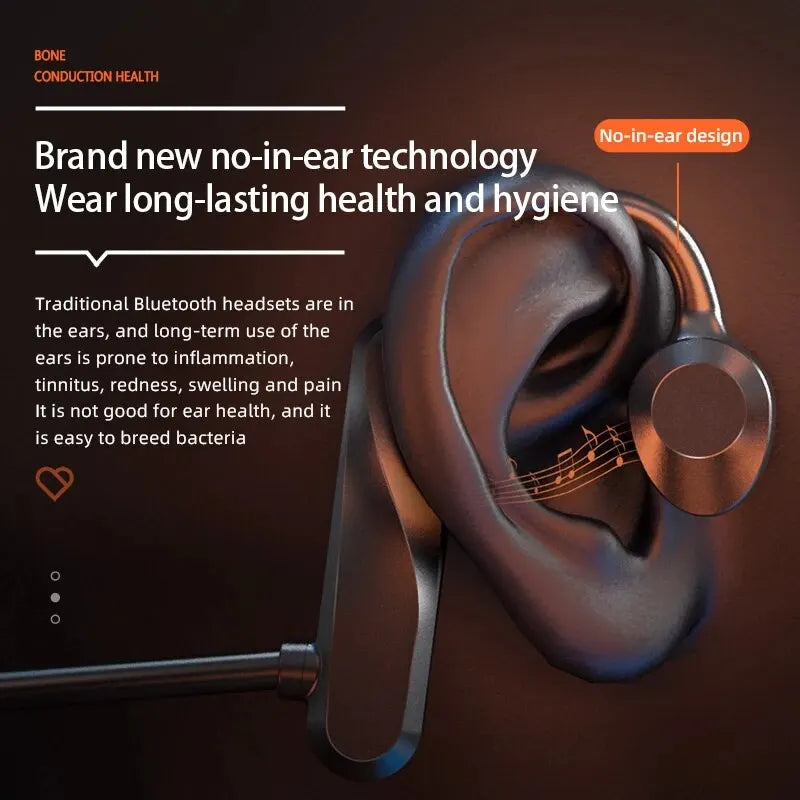 Immerse in Sound: K69 Bone Conduction Bluetooth Earphones - Hifi Music Headphones with Sport Ear-hook, Wireless Headsets, Mic, and Waterproof Earbuds