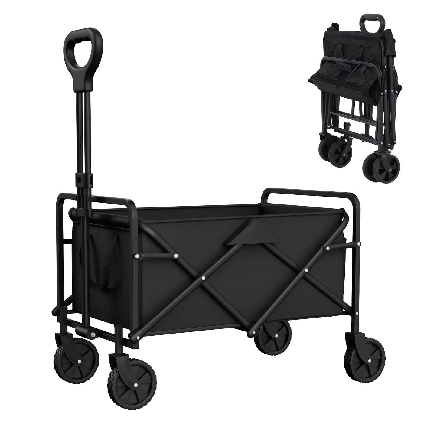 Portable Folding Handcart – Adjustable Height & Angle, Easy Fold, Heavy-Duty Load Carrier for Beach & Camping
