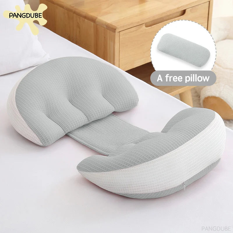 PANGDUBE Pregnancy Pillow — Cotton Body Pillow with Free Waist Support Auxiliary Pillow for Pregnant Women Sleeping