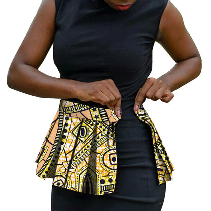 African Print Waist Corset Belt - Handmade Ankara Overlay Tie Belt for Women, Stylish Skirt & Dress Accessory