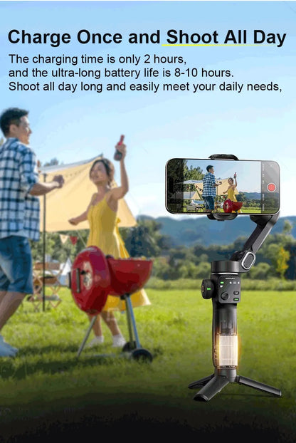 AOCHUAN Smart V8 3-Axis Handheld Gimbal – Phone Stabilizer with Extension Rod, Tripod & Face Tracking for iPhone, Android, TikTok & Vlog