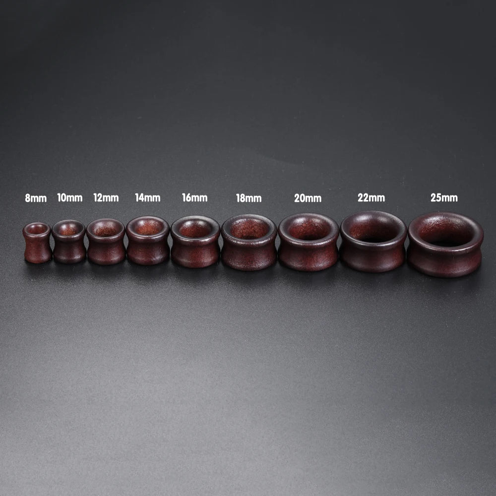 8–25mm Black Wood Ear Plugs – Body Jewelry Gauges, Tunnels & Stretchers for Piercing
