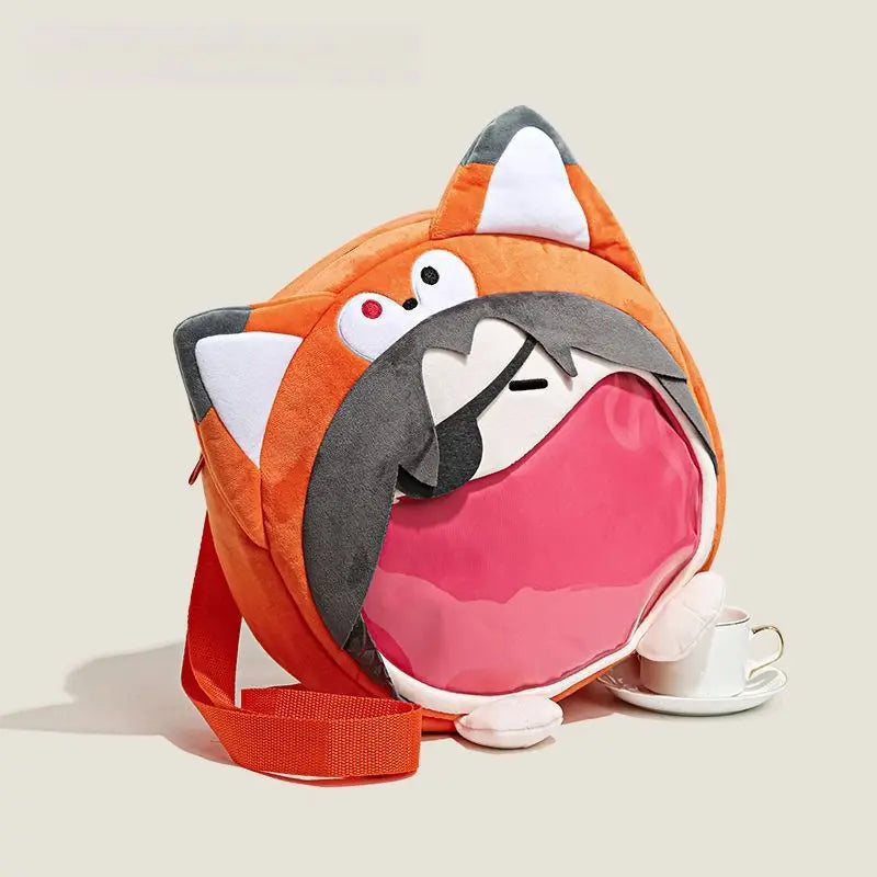 Heaven Official's Blessing Plush Flower Fox Backpack – PVC Doll Decoration, Itabag Anime Zipper Bag for Children Gift