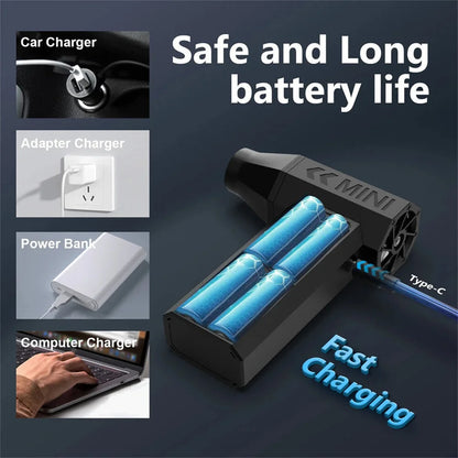 130000RPM Mini Turbo Jet Fan Electric Air Duster – Adjustable Wind Speed Portable Blower, Rechargeable Car Cleaning Tool