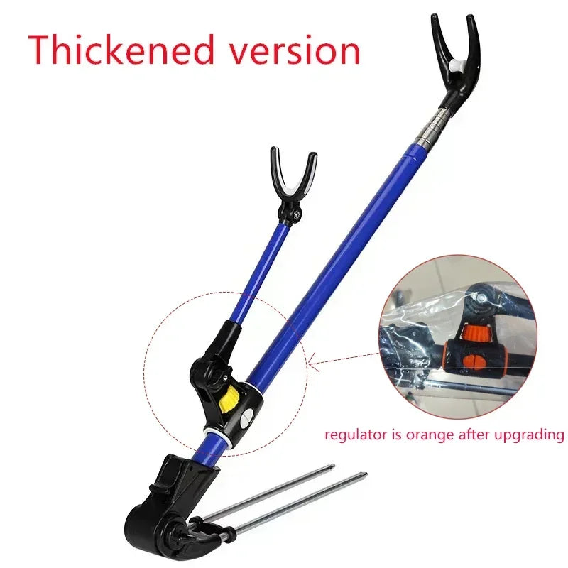 Adjustable Stainless Steel Telescopic Fishing Rod Holder Bracket – 1.7M/2.1M/2.4M Thickened Dual-Purpose Fishing Rod Support Stand for Outdoor Fishing