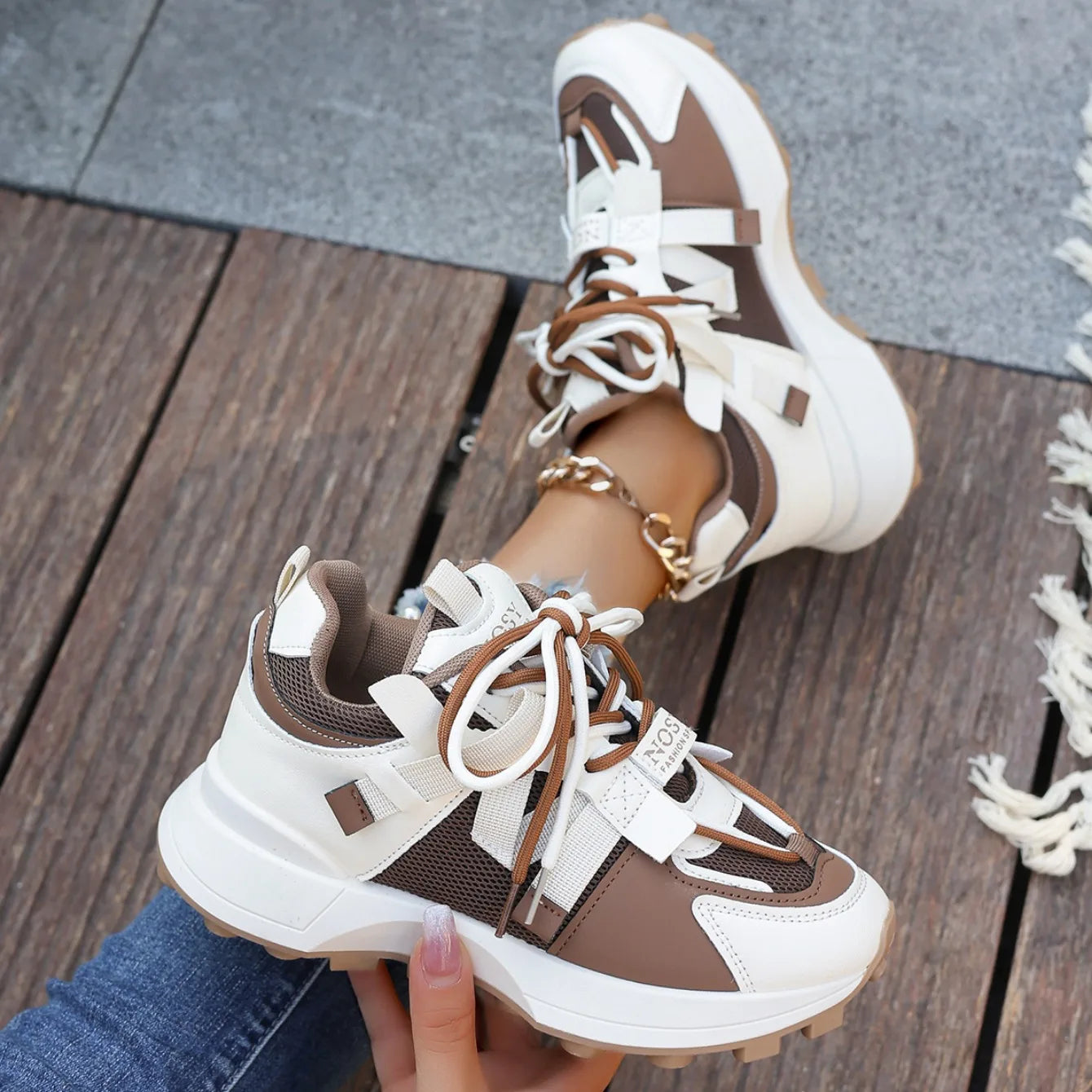 New Women’s Mesh Sneakers - Breathable Platform Lace-Up Casual Outdoor Low Top Shoes, Zapatos De Mujer