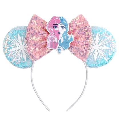 Disney Cartoon Mouse Ears Headband - Sequin Bow Hair Accessory for Girls, Birthday Parties & Cosplay