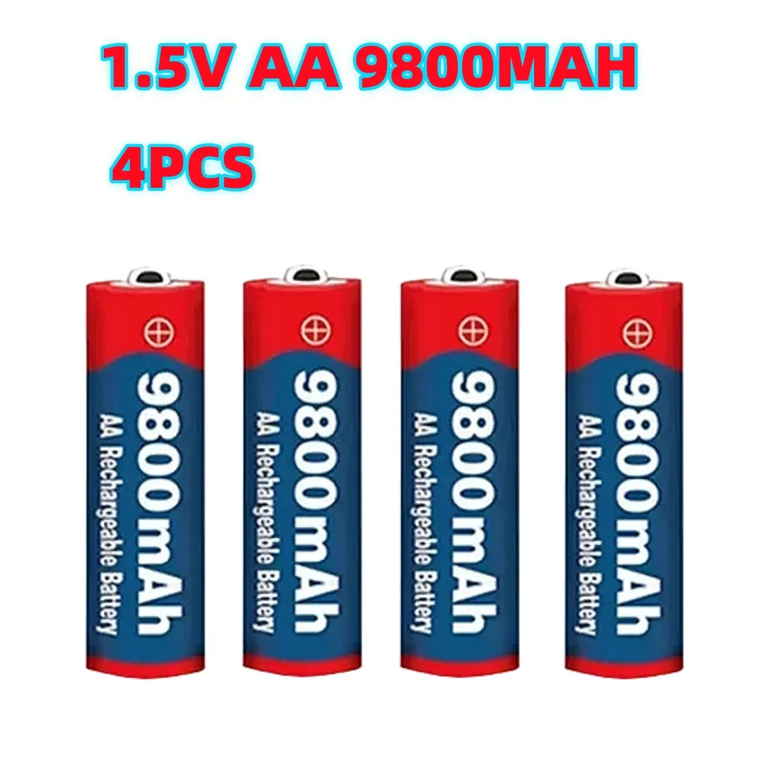 1.5V AA 9800mAh Rechargeable Battery – High-Quality Original AA for LED Lights, Toy Cameras, Microphones