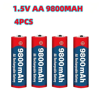 1.5V AA 9800mAh Rechargeable Battery – High-Quality Original AA for LED Lights, Toy Cameras, Microphones