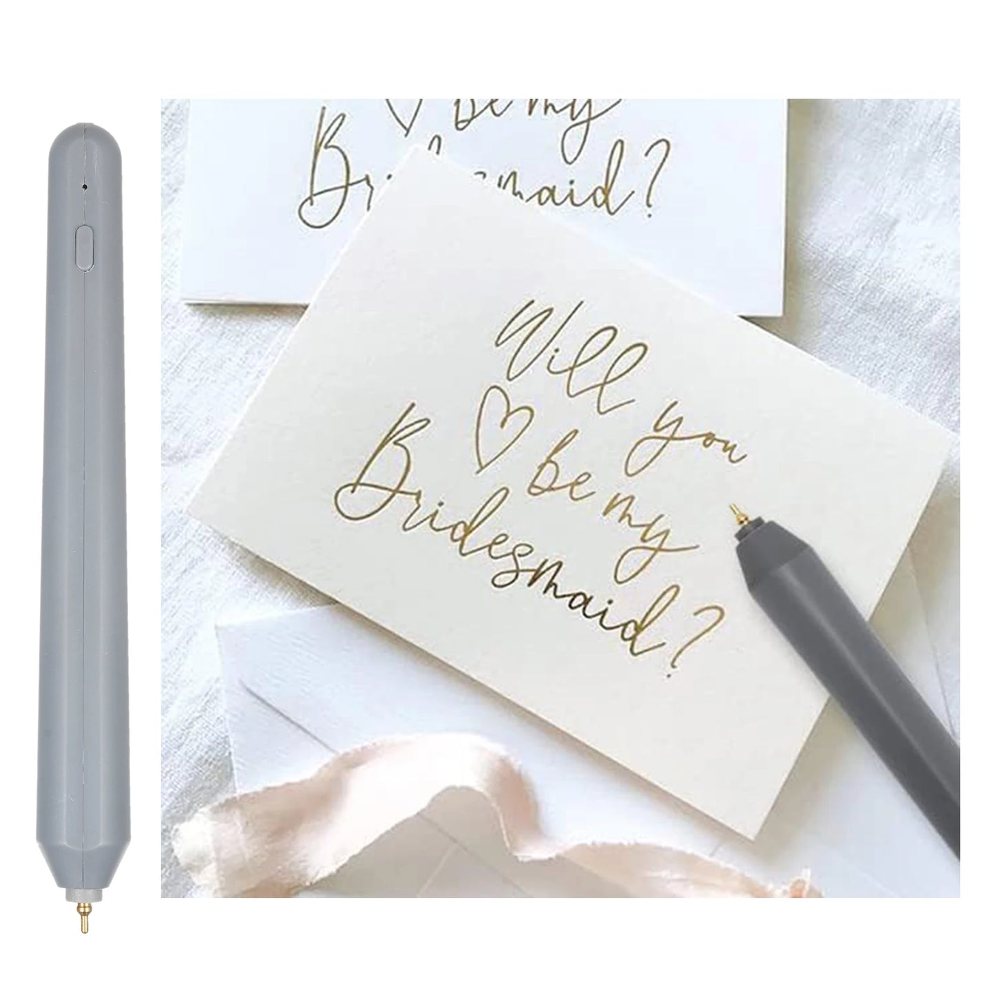 Hot Foil Stamping Pen Set – USB Heated Foil Pen for Scrapbooking with Gold & Silver Foil Rolls