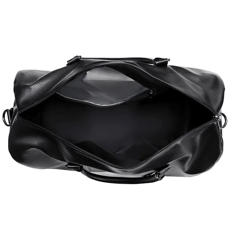 Retro Short Trip Bag – Large Capacity Sports, Motorcycle, and Training PU Waterproof Leisure Fitness Bag