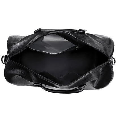 Retro Short Trip Bag – Large Capacity Sports, Motorcycle, and Training PU Waterproof Leisure Fitness Bag