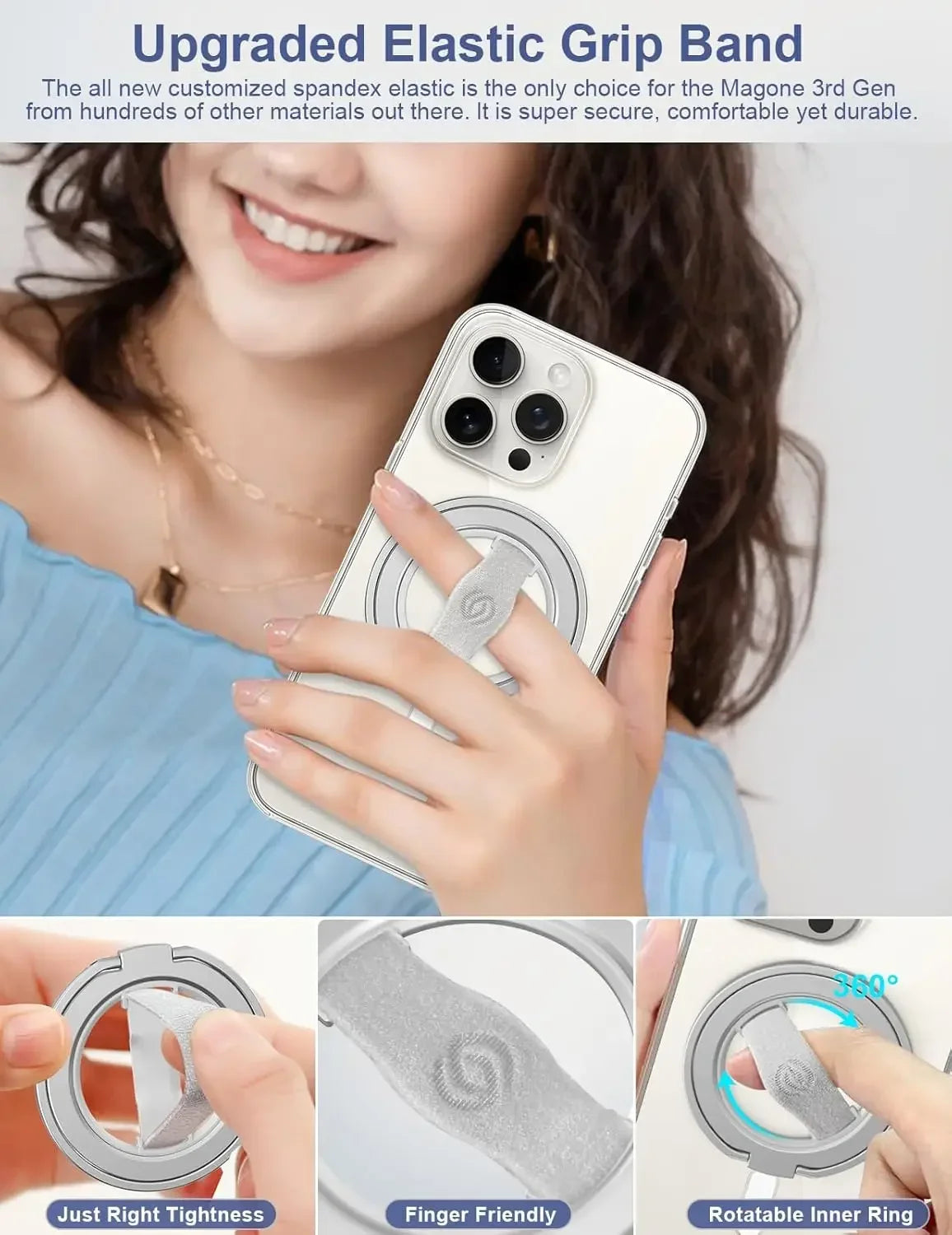EWA MagOne 3rd Gen MagSafe Phone Stand - Magnetic Ring Holder & Kickstand Grip