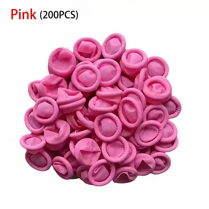 100PCS Disposable Finger Cots – Powder-Free Anti-Slip Latex Finger Protectors for Beauty, Tattoo & Hairdressing Use