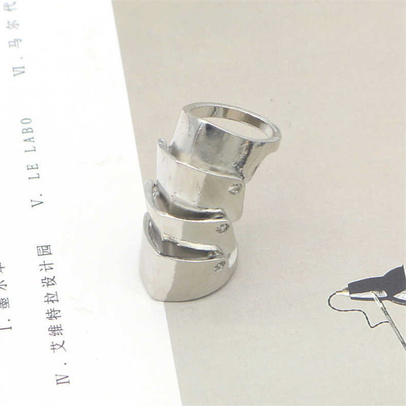 Anime Oosaki Nana Punk Gothic Armor Rings – Rock Scroll Knuckle Finger Jewelry for Men & Women Cosplay Gift