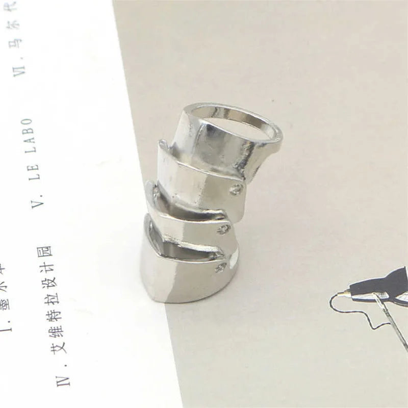 Anime Oosaki Nana Punk Gothic Armor Rings – Rock Scroll Knuckle Finger Jewelry for Men & Women Cosplay Gift
