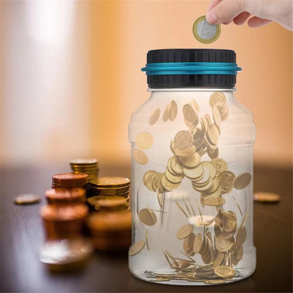 Electronic Piggy Bank with LCD Counter – Digital Coin Counting Money Jar for USD & Euro, Savings Gift Box