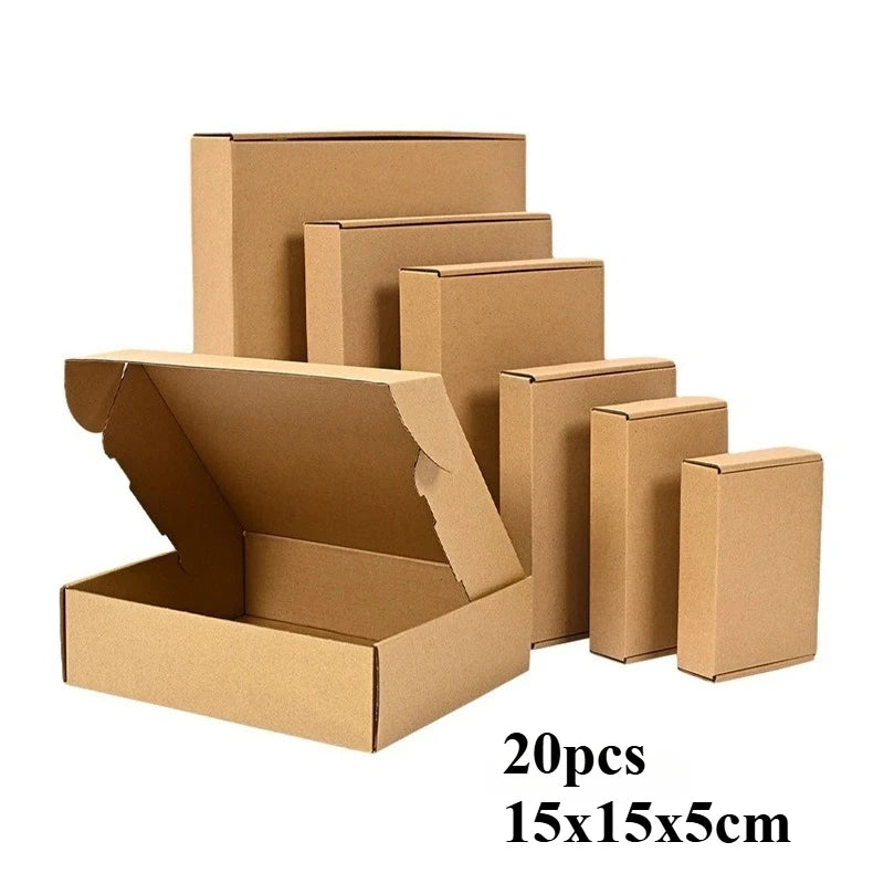 20/10PCS Corrugated Box Mailers – Brown Kraft Cardboard Shipping Boxes for Durable Packaging & Mailing