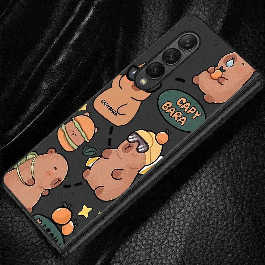 Cute Capybara Case for Samsung Galaxy Z Fold 6/5/4/3 5G – Funny Bumper Shockproof Cover
