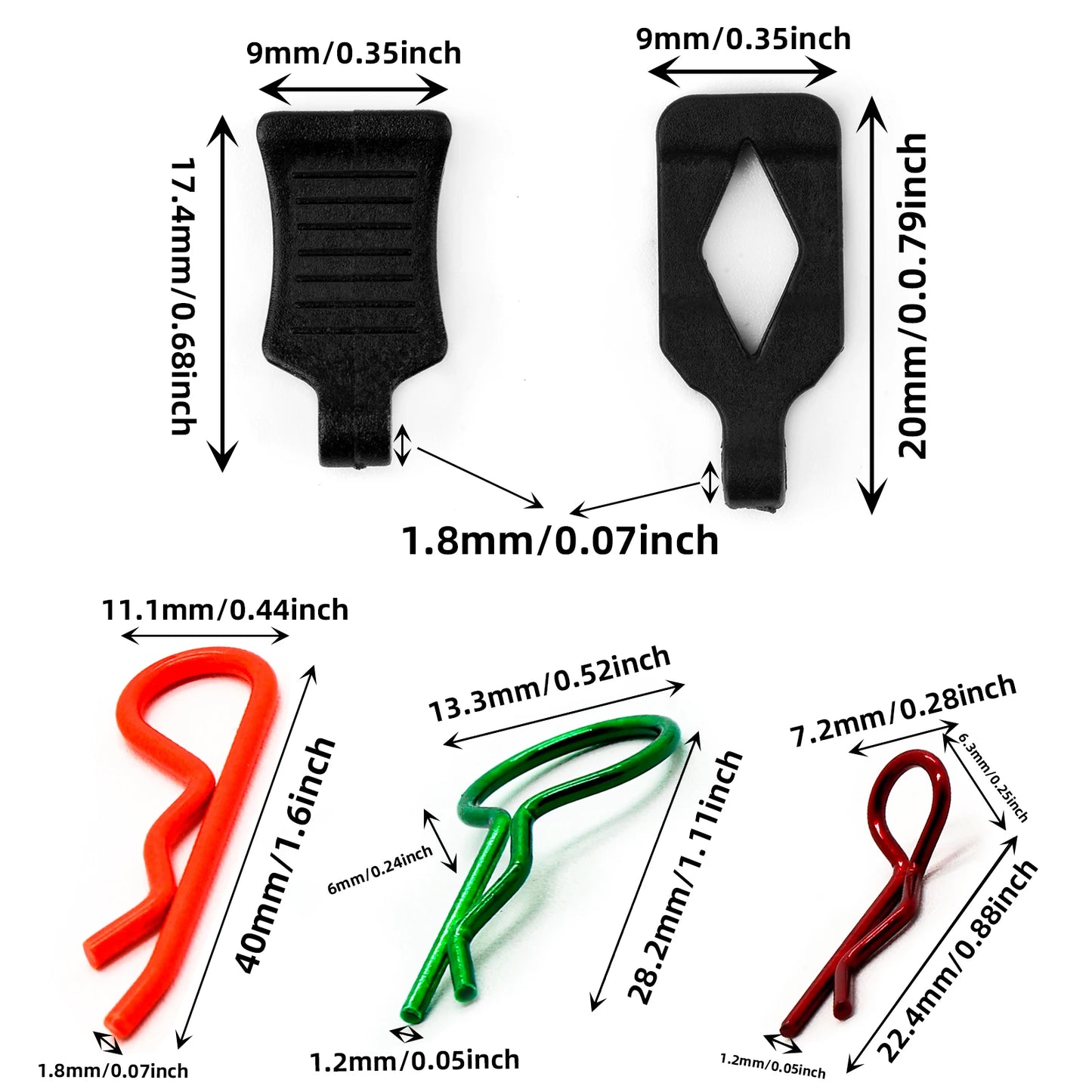 RC Car Body Shell Clips & Pin Buckles – 1/10, 1/12, 1/16 Replacement Parts for Traxxas, HSP, Redcat, RC4WD, Tamiya, Axial, SCX10, D90, HPI