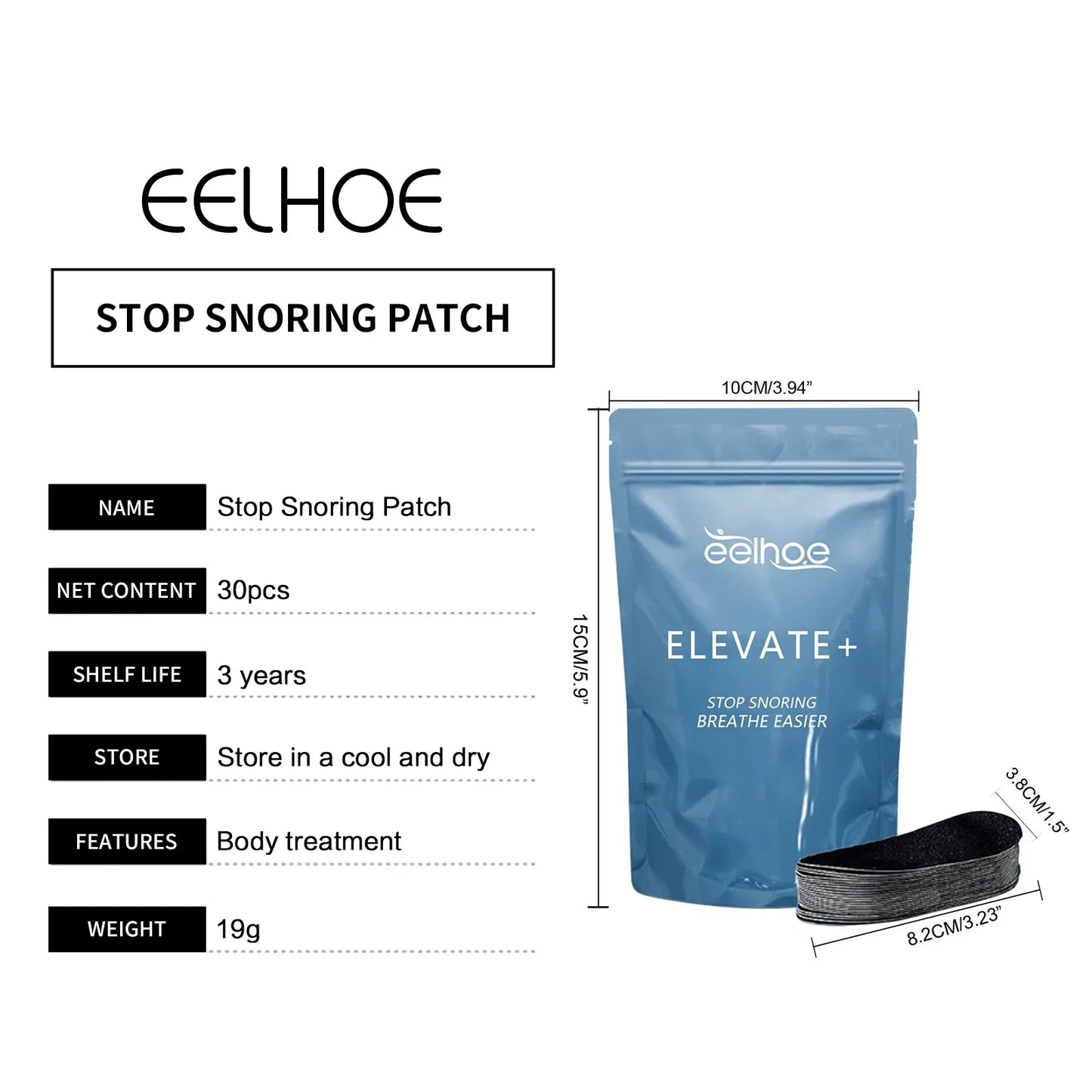 EELHOE Anti-Snoring Patch – Sleep Improvement Sticker for Better Breathing, Portable Mouth Orthosis Tape to Stop Snoring