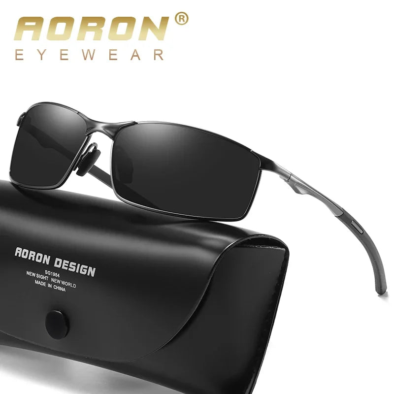 Aoron Polarized Sunglasses — Unisex Driving Mirror Sun Glasses with Metal Frame & UV400