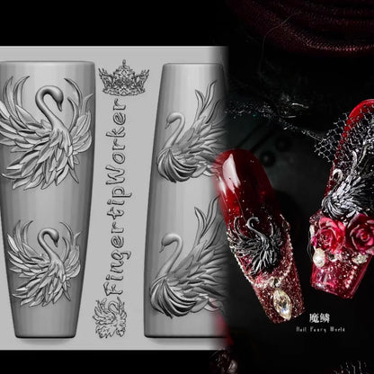 Snake Lolita Bow, Mushroom, Rose, Lotus, Bear 3D Acrylic Nail Mold - DIY Silicone Nail Decorations & Nail Art Products