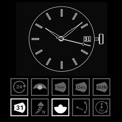 Seagull ST2130 Automatic Watch Movement - Day & Date Calendar Mechanical Movement DIY Watch Repair Accessory
