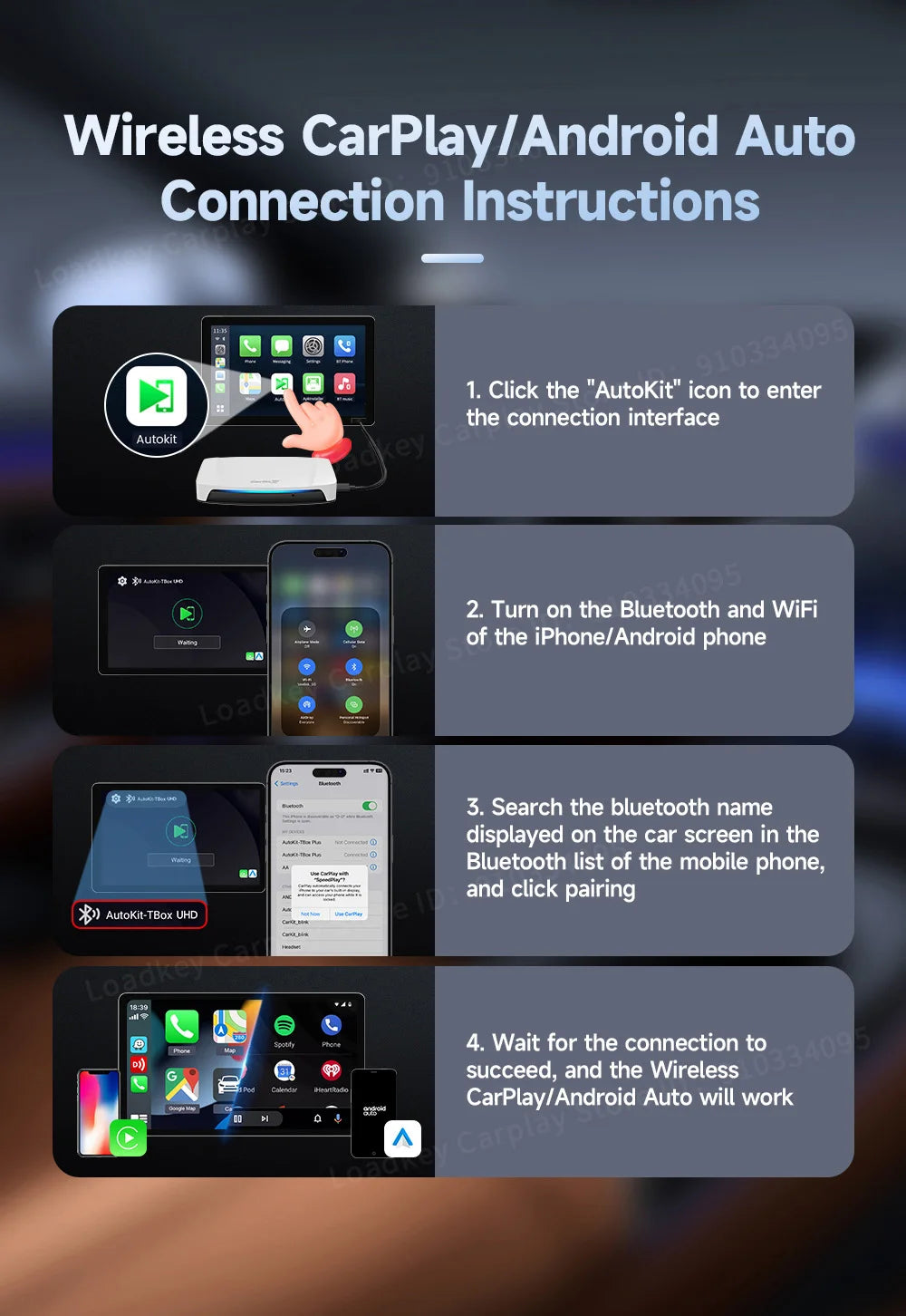 8+128GB Carlinkit TV Box — Android 13 Wireless CarPlay & Android Auto Adapter, 8-Core Qualcomm, HDMI