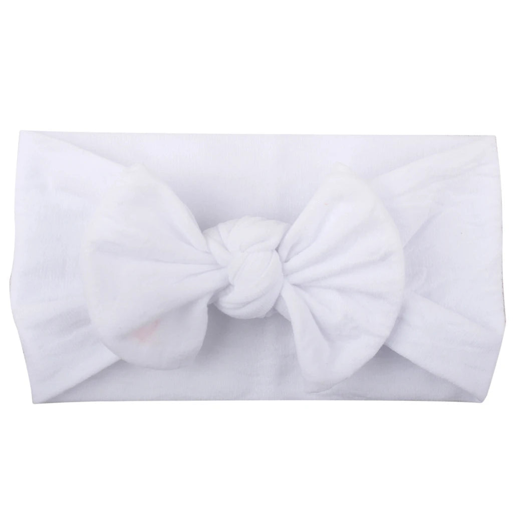 Baby Girls Rabbit Ear Bow Headband – Soft Knot Hairband for Newborns, Infants & Toddlers Photo Props