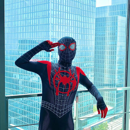 Miles Morales Spider-Man Cosplay Costume – Superhero Zentai Bodysuit for Halloween & Parties