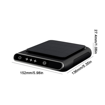 Solar Car Air Purifier - 1200mAh USB Rechargeable Wireless Air Ionizer & Freshener
