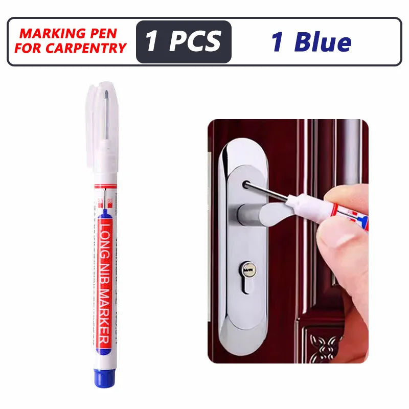 20mm Deep Hole Marker Pen Tips - Long Nib Waterproof Markers for Metal, Woodworking & Bathroom Decoration