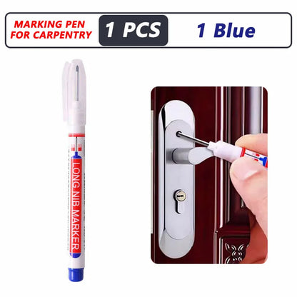 20mm Deep Hole Marker Pen Tips - Long Nib Waterproof Markers for Metal, Woodworking & Bathroom Decoration