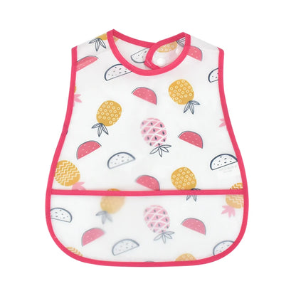 Adjustable Baby Bibs - Waterproof EVA Cotton Cartoon Feeding Bibs with Burp Cloth for Boys & Girls