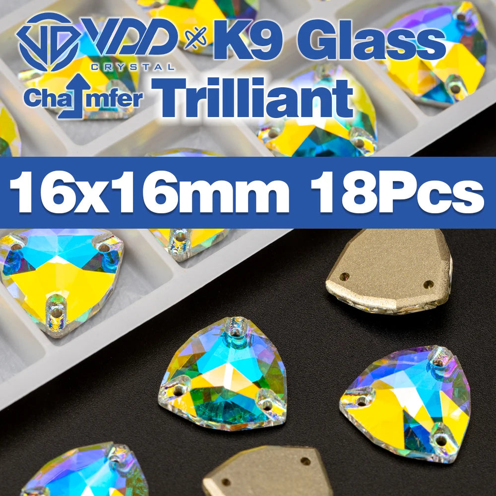 AAAAA K9 Glass Sew-On Rhinestones - AB Crystal Flatback Stones for Wedding Dress & Clothing Accessories