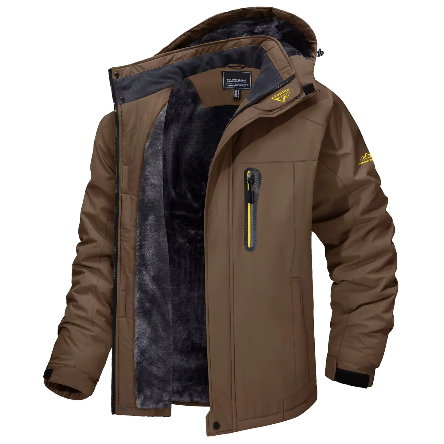 TACVASEN Winter Fleece Lined Parka - Waterproof Windproof Ski Snowboard Jacket with Removable Hood