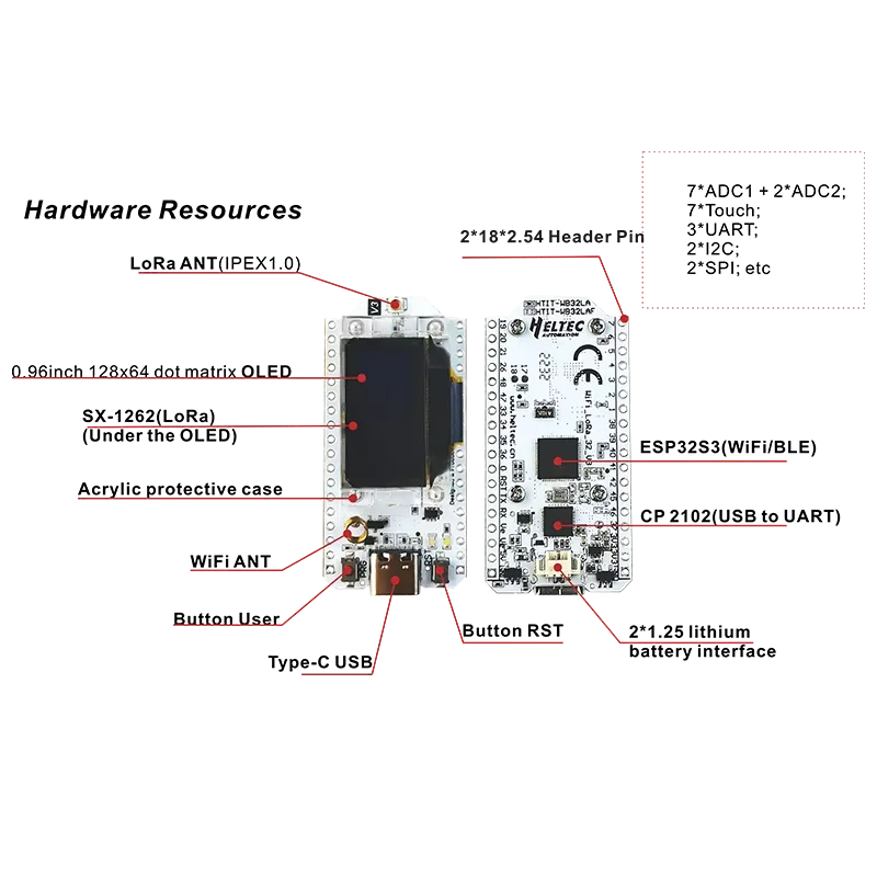 Heltec WiFi LoRa 32 V3 Development Board - SX1262 ESP32-S3 OLED Board for Meshtastic MeshCore Paxcounter IoT Projects