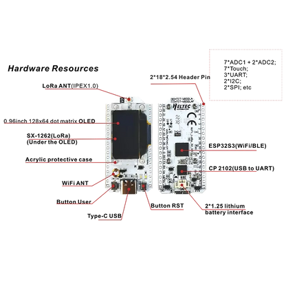 Heltec WiFi LoRa 32 V3 Development Board - SX1262 ESP32-S3 OLED Board for Meshtastic MeshCore Paxcounter IoT Projects