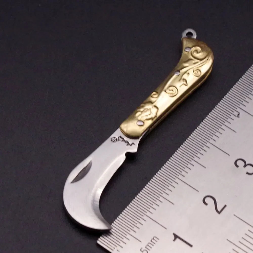 Stainless Steel Folding Knife Keychain - Multifunctional Portable Paring, Unboxing & Utility Tool