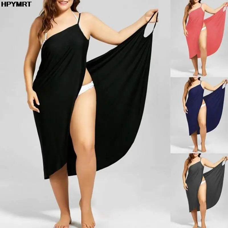 Women's Halter Summer Dress - Sleeveless Cross Back Beach Dress Solid Color Plus Size up to 5XL