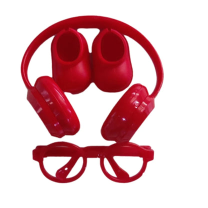 DIY Accessories for Labubu V1 V2 Shoes — Stylish Plastic Headphone Set & Plush Doll Decoration Gift (No Lenses)
